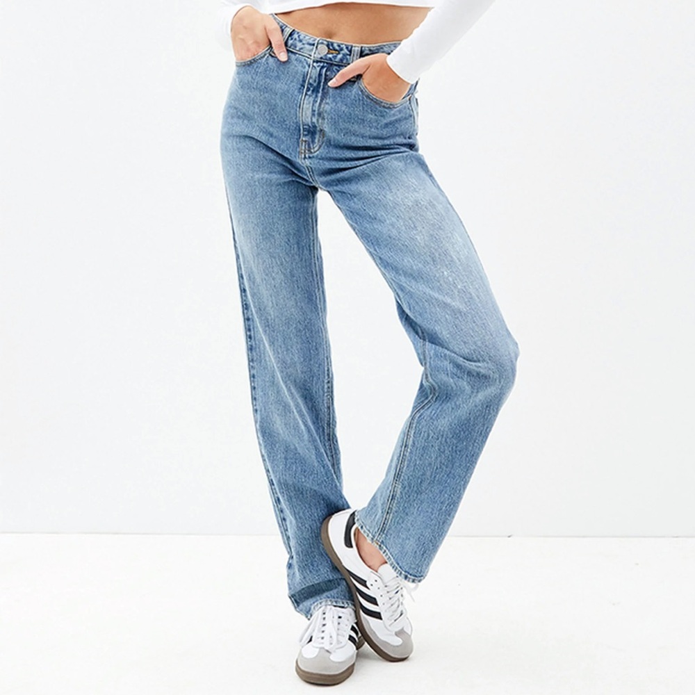 PacSun Indigo Straight Leg Stretch Dad Jeans - Size 25